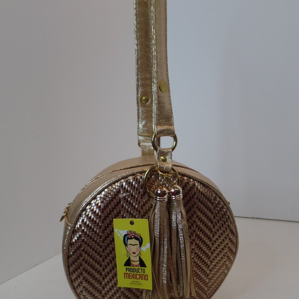 Producto Mexicano Round Multi Color Zippered Purse W Tassels Carrying Strap NWT - Picture 3 of 14